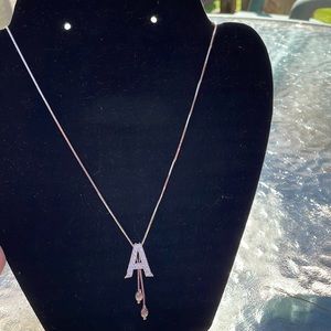 Rhinestone A Necklace with Toggle Adjuster